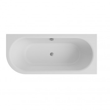 Vana volně stojící Besco Avita A-line z z přepadem szczelinowym, se sifonem a zátkou klik-klak 160x75cm, levé, akrylová, bílá