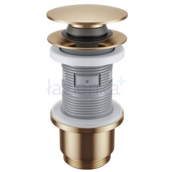 Zátka umywalkowo-bidetový Excellent, click-clack, mosazový, chrom lesklá