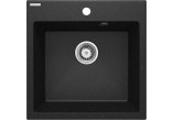 Dřez granitowy Deante Momi, 50x45cm, 1-komorowy - antracit metalik