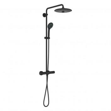 Sprchový systém Grohe Tempesta s termostatem k montáži na stěnu, s hlavovou sprchou okrągłą 25 cm - matte black