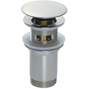 Zátka Deante druhu click-clack pro umyvadlo nebo bidetu z tuleją - univerzální - titanium