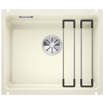 Dřez keramický Blanco Etagon 500-U 54x45,6 cm jednokomorowy, Keramika PuraPlus s uzávěrem InFino plus szyny - bílý lesklá 525149 