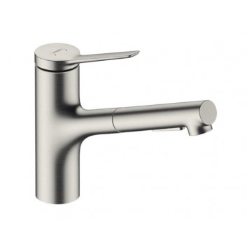 Dřezová baterie Hansgrohe Metris Select M71, páková 320, 1jet - ušlechtilá ocel finish