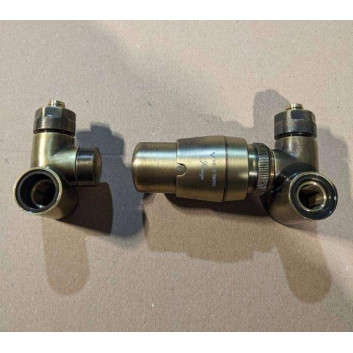 Sada ventilů Imers termostatických osiowych kątowych, pravý - starý mosaz