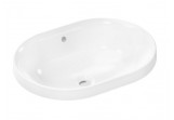 Umyvadlo Hansgrohe Xuniva U zápustné na desku 55x40 cm, bez otvoru pro baterii, z přepadem, SmartClean - bílá