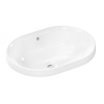 Umyvadlo Hansgrohe Xuniva S zápustné na desku 40x40 cm, bez otvoru pro baterii, z přepadem, SmartClean - bílá