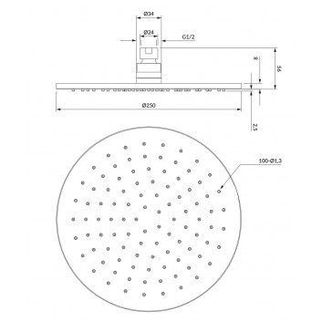Držák sprchy sprchový Omnires Armance, 1-funkční, zlatá