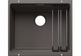 Dřez keramický Blanco Etagon 500-U 53x46 cm jednokomorowy, Siligranit, bez armatury, szyny - wulkaniczny šedá