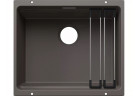 Dřez keramický Blanco Etagon 500-U 53x46 cm jednokomorowy, Siligranit, bez armatury, szyny - wulkaniczny šedá