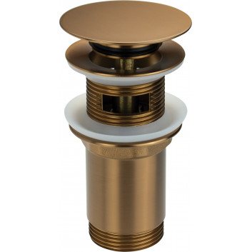 Zátka Deante druhu click-clack pro umyvadlo nebo bidetu z tuleją - univerzální - titanium