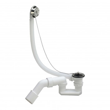 Souprava odtokový Polysan s naplněním, délka 775mm, zátka automatický 72mm - bílý