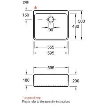 Zlew keramický Villeroy & Boch O.Novo 595x200x500 mm