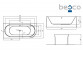 Vana volně stojící Besco Avita A-Line, akrylová, pravá 170x75 cm, přístěnná, sifon z napełnieniem przez přepad bílý McAlpine czyszczony od góry - na vnější straně bílý lesklá, wewnątrz bílý lesklá