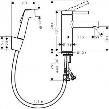 Umyvadlová baterie Hansgrohe Zesis S páková 100 CoolStart s umyvadlovou výpustí s táhlem - chrom