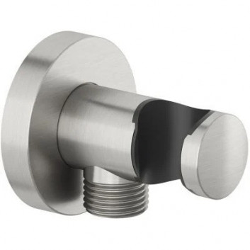 Přípojka úhlová Kludi A-QA do hadici natryskowego, z nástěnným držákem natryskowym - zlatá szczotkowany