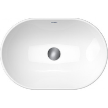 Umyvadlo na postavení na desku Duravit D-Neo, 40cm, kulatá, bez přepadu, bez otvoru pro baterii, bílá