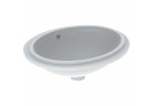 Umyvadlo pod desku Geberit Variform, oválný, 42x33cm bez otvoru pro baterii i bez přepadu - bílá