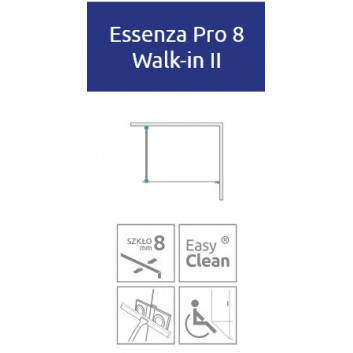 Dveře sprchové walk-in Radaway Essenza Pro 8 Gold, 130x200cm, sklo čiré, profil zlatá