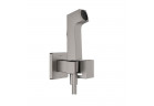Bidetová ruční sprcha Hansgrohe Bidette 1jet E EcoSmart se směšovačem, držákem a hadicí sprchovým 125 cm - černá kartáčovaný chrom