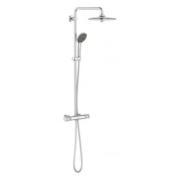 Sprchový systém Grohe Euphoria System 260 s termostatem k montáži na stěnu, s hlavovou sprchou okrągłą 26 cm - phantom black
