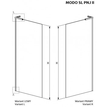 Dveře sprchové Radaway Nes KDS II 120, levé, 1200x2000mm, stříbrná profil