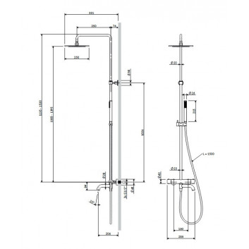 Omnires System vannovásprchový, na stěnu, termostatický