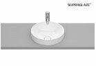 Umyvadlo na desku 37cm Roca Inspira Round kulatá, s povrchem Superglaze bílá