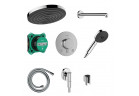 Sprchový systém Hansgrohe Pulsify S 260 1jet s baterií termostatickou Ecostat Comfort S i iBox universal 2, podomítkový, černá kartáčovaný chrom