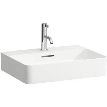 Umyvadlo nástěnná 550 x 420 mm SaphirKeramik s otvorem pro baterii bílá- sanitbuy.pl