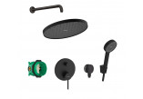 Sprchový set Hansgrohe WallStoris, na stěnu, baterie termostatická, 1 wyjście vody, s košíkem, wieszakiem i suwakiem, černá matnáný
