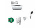 Sprchový set Hansgrohe WallStoris, na stěnu, baterie termostatická, 1 wyjście vody, s košíkem, wieszakiem i suwakiem, černá matnáný