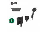 Sprchový set Hansgrohe WallStoris, na stěnu, baterie termostatická, 1 wyjście vody, s košíkem, wieszakiem i suwakiem, černá matnáný