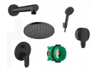 Souprava podomítkový Hansgrohe Vernis Blend 200, Pulsify S 1jet - černá matnáný