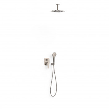 Sprchový set Tres Loft podomítkový s hlavovou sprchou okrągłą 30 cm - ocel 