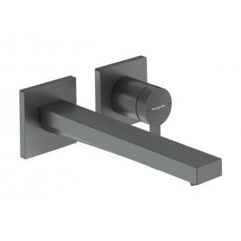 Páková umyvadlová baterie nástěnná, podomítková s výtokovým ramenem 22,5 cm, Hansgrohe Tecturis E - Chrom