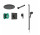Sprchový systém Hansgrohe Raindance Alive SRaindance Alive S 300 1jet s baterií termostatickou Ecostat Comfort S i iBox universal 2, podomítkový - černá kartáčovaný chrom