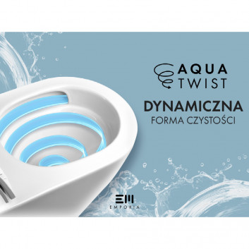 Mísa WC závěsná EMPORIA NOX 1.1, 53x36x32 cm, bez splachovacího okruhu, system spłukiwania wirowego AquaTwist, se sedadlem s pozvolným sklápěním slim