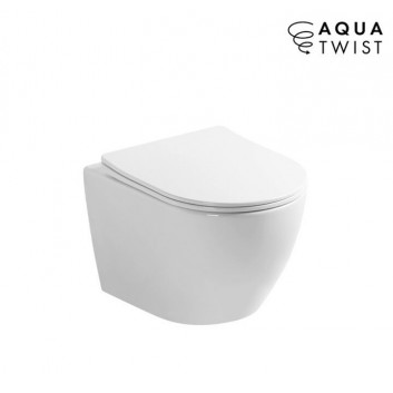 Mísa WC závěsná EMPORIA NOX 1.1, 53x36x32 cm, bez splachovacího okruhu, system spłukiwania wirowego AquaTwist, se sedadlem s pozvolným sklápěním slim