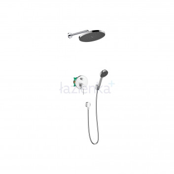 Sprchový set Hansgrohe WallStoris, na stěnu, baterie termostatická, 1 wyjście vody, s košíkem, wieszakiem i suwakiem, černá matnáný