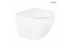 Souprava Oltens Hamnes Stille Závěsné WC WC PureRim 35,5x52 cm, s povrchem SmartClean se sedadlem s pozvolným sklápěním Slim - bílá
