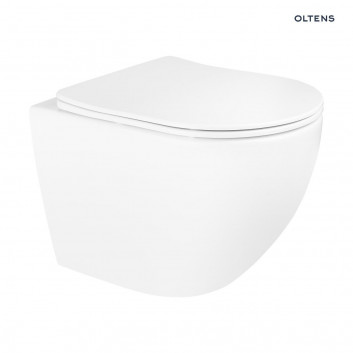 Souprava Oltens Hamnes Stille mísa WC závěsná PureRim s povrchem SmartClean se sedadlem s pozvolným sklápěním