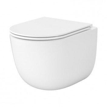 Souprava Cersanit SET C951: Mísa WC závěsná Cersanit Intro Pro Oval Tornado 36x48,5 cm se sedátkem duroplastową Slim - bílá