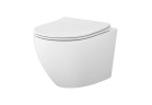 Souprava Cersanit SET C502: Mísa WC závěsná Cersanit Desse Pro Oval Tornado 36x49 cm se sedátkem duroplastową Slim - bílá