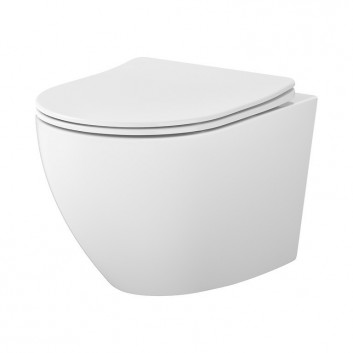 Souprava Cersanit SET C947: Mísa WC závěsná Cersanit Remo Pro Oval Tornado 36x51 cm se sedátkem duroplastową Slim - bílá