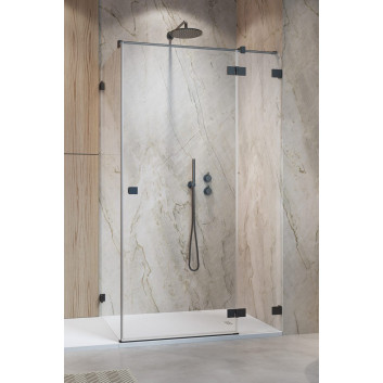 Část pravá koutu Radaway Essenza Pro Black PDD, 1000x2000mm, sklo čiré, zlatá profil
