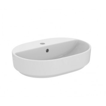 Umyvadlo na postavení na desku Ideal Standard Ipalyss oválný z cienkimi ściankami 60x38cm - bílá