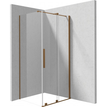 Sprchový kout Deante Square čtvercová 90x90 cm - sklo čiré, profil bronz kartáčovaný