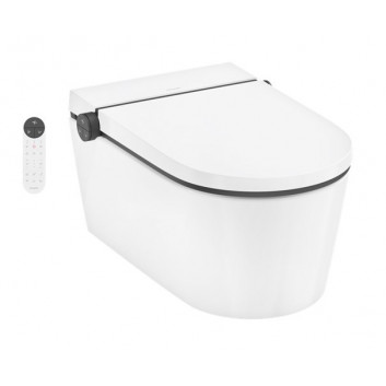 Umyvadlo Hansgrohe Xuniva S zápustné na desku 40x40 cm, bez otvoru pro baterii, z přepadem, SmartClean - bílá