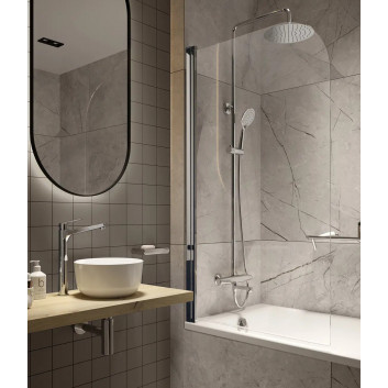 Sprchová zástěna Deante Prozma walk-in 80x195 cm - sklo transparentní, profil broušená ocel