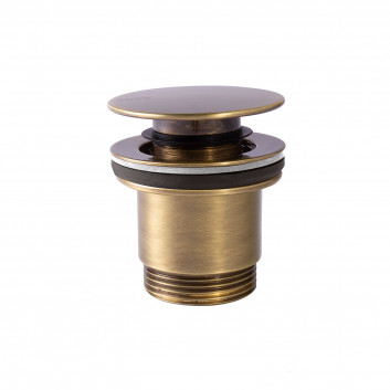 Odtok umyvadlový Tres, click-clack, 63mm, 24-K zlato matné